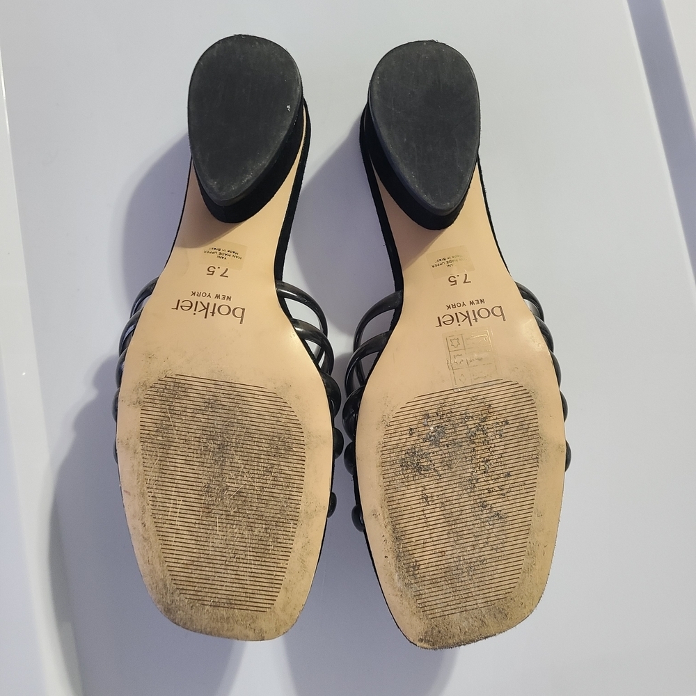 Botkier Black‎ Women's Slide Sandals 7.5 Classy Yani Suede Heels - Picture 5 of 10
